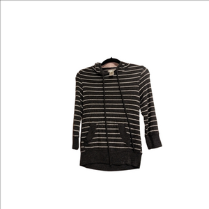 - Timing gray and white‎ striped thin hoodie size small